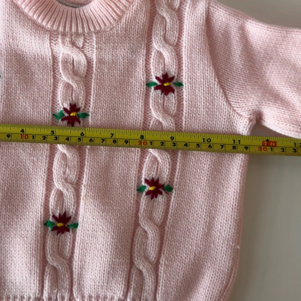 Vintage 60s 70s Merry Mites Young World Baby Girl Knit Sweater Size 18-24 Months